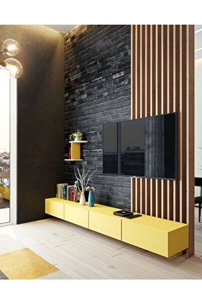 LUXURY VİLLA Luxury Ipek Mat Lake Tv Sehpası En 200cm Derinlik 35cm Yük 30cm ...