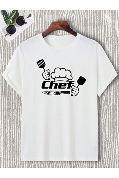 donamod تي شيرت Chef Food Restaurant - النادل سكين شوكة ملعقة نكهة الشيف تي ش...