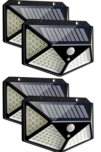 gaman 4 Adet 100 Led Işıklı Solar Güneş Enerjili Hareket Sensörlü Bahçe Garaj...