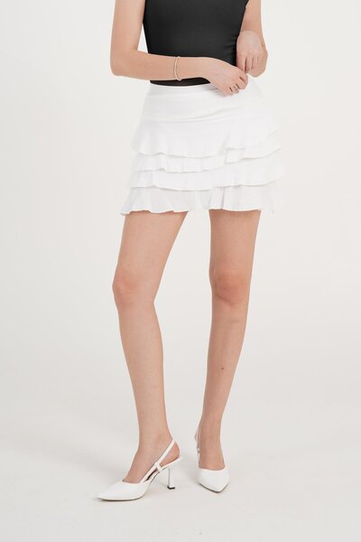 Hipo Trend Fusta albă Mini KatKat - Volanată