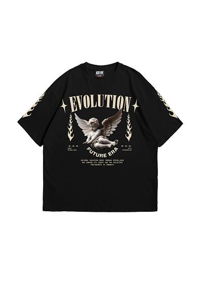Sekizbiraltı Evolution Angel V2 - Унисекс тениска с щампа 24/1, черна, голям размер