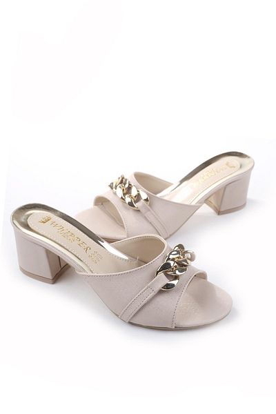 Papuçsepeti 3924 Model Square Heeled Shoe Slippers