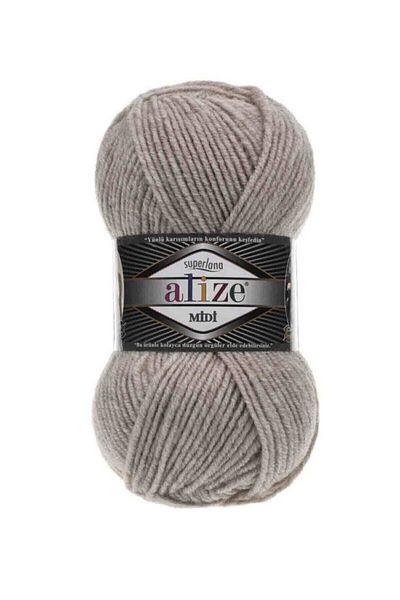 Alize Μπεζ μελανζέ Midi Süperlana 5 τεμαχίων 152 πλεκτό νήμα για γιλέκο και ζακέτα