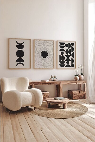 Artavessa Real Wood Framed 3 Piece 3D Poster Painting Set Black - 3Dartsohoset73