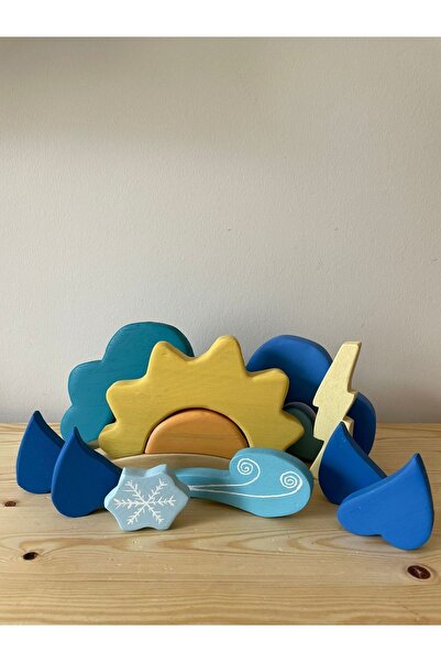 ROOT WODEN TOYS Ahşap Oyuncak Waldorf Hava Durumu Durumu Seti