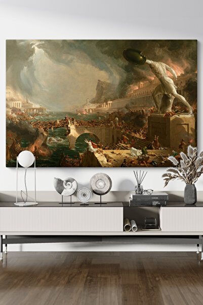 TabloShop Thomas Cole - İmparatorluğun Rotası: Yıkım Tablosu - Klasik Sanat D...