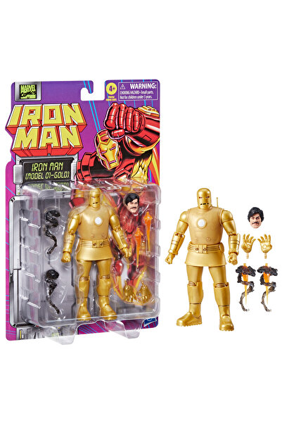 Hasbro Marvel Legends Iron Man (Model 01 - Gold) Retro Comics Aksiyon Figürü