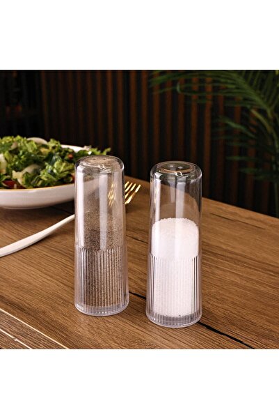 ALBAK Life طقم تقديم توابل ميكا ملح وفلفل وبهارات مكون من قطعتين مقاس 11 سم