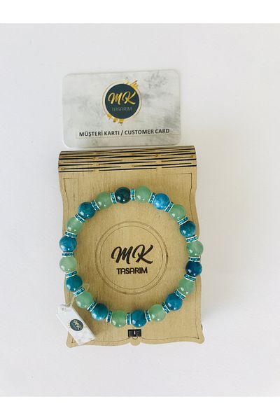 MK tasarım MK Design - Real Apatite Aventurine Stone Bracelet MKT31001