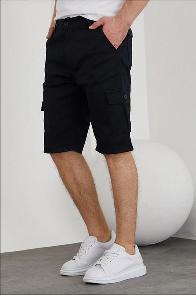 Tarz Cool Ανδρικό σορτς βερμούδα Navy Blue - Ελαστική μέση και τσέπες