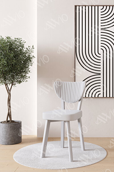 AVVİO Elma BEYAZ  Mutfak Sandalyesi Yemek Odası Bahçe Balkon Otel Restoran Ka...