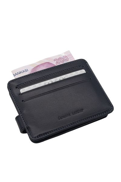 Tergan Men's Leather Wallet Navy Blue - 1658H86