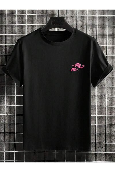 AMMA Unisex Black Break Rules Printed Trend Short Sleeve 100% Cotton T-Shirt