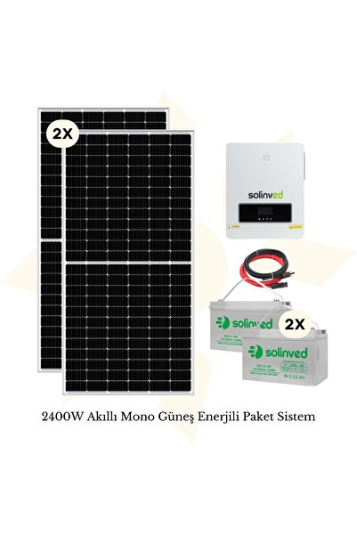SOLİNVED 2400W Akıllı Mono Güneş Enerjili Paket Sistem