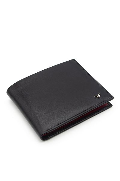 Tergan Men's Leather Wallet 1654U3U - Black/Red