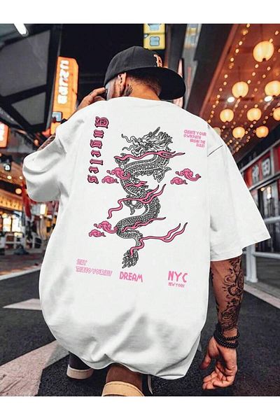 AMMA Μπλουζάκι με κοντό μανίκι Dragon Printed Unisex - 100% βαμβάκι