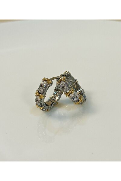 Güliz Aksesuar Çelik İki Renkli Özel Seri Xoxo Halka Küpe