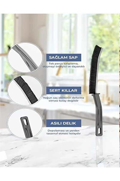 Genel Markalar 2 ADET Çok Amaçlı Multi İnce Temizlik Fırçası Derz Arası Banyo Mutfak Lavabo Detay Temizleme Fırçası