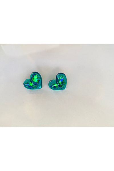 Ustaeller Earrings-Green Heart Earrings