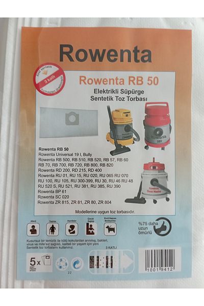 Rowenta Rb 50 Synthetic Cloth Dust Bag 5 Pieces (1 Pack)