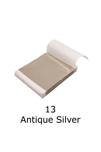 Profisher Varak Kaplama Yaprak Metalik Folyo 9x9cm 10lu Paket 13 Antique Silv...