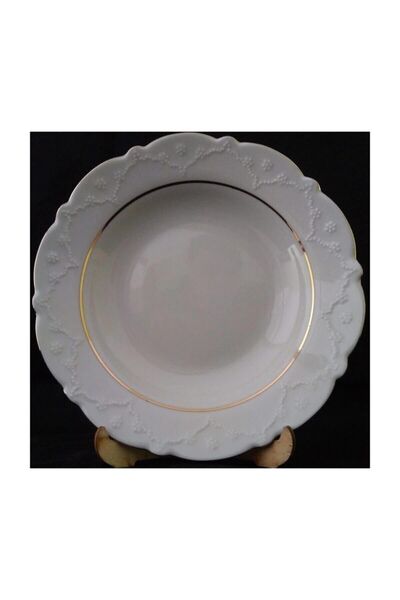 Porland Altın Yaldız 2f 22cm Çukur Tabak 6lı