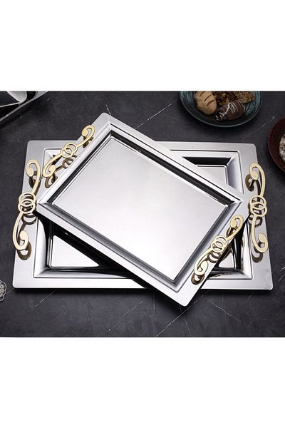 ÖZBURAK Mercan Şahmeran 2-Piece Presentation and Tea Tray