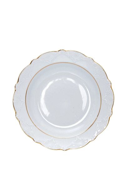 Porland Porcelain Dinner Plate 2 Gilded 19cm Set of 6