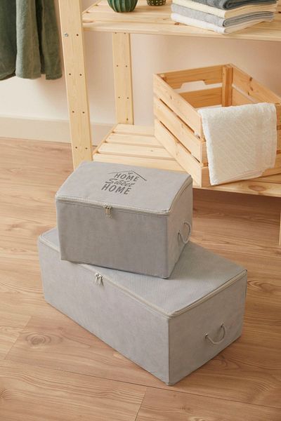 renklibebek Medium and Small Size Gray Dowry Under Base Sweater - Suitcase Organizer Bag