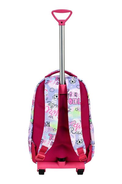 GP GUES POLO Girl Patterned Primary School Bag - 3-Piece School Set with Squeegee, Lunch Bag and Pen Holder