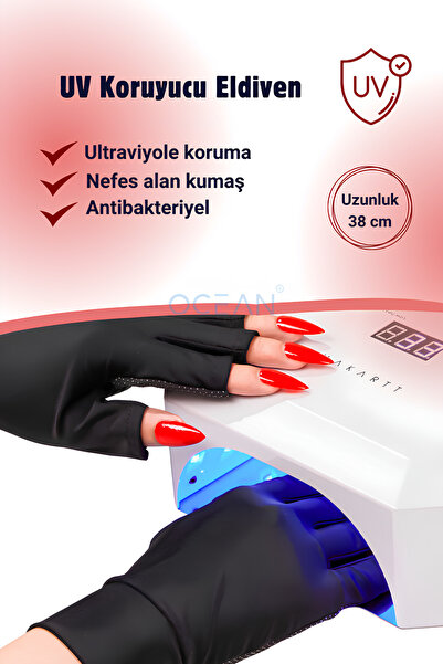 Ocean UV Koruyucu Eldiven, Anti Uv Koruyucu Kalıcı Oje Eldiveni 38cm