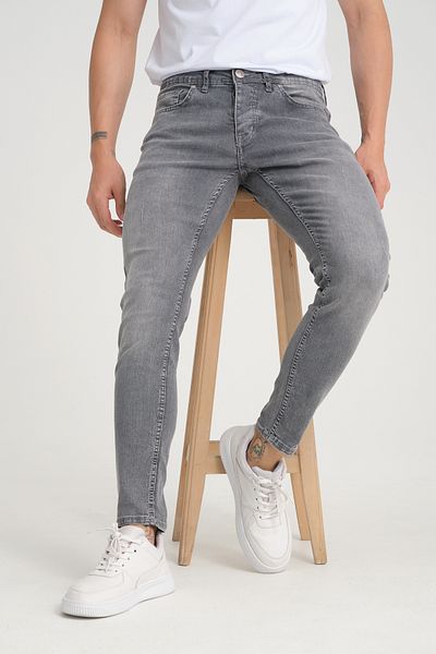 OneZero Ανδρικό τζιν Skinny Fit Σκούρο Χρώμα - Κουμπωτό