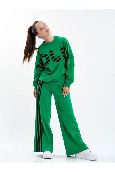 Zekids Set de trening pentru fete cu croială largă - Enjoy Written Wide Leg