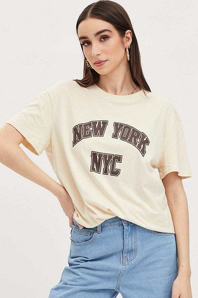 FAVORİST Μπλουζάκι Unisex NYC με στάμπα με κοντό μανίκι