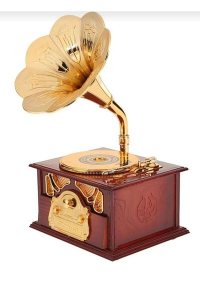 ASPARTAM Gramophone Music Box - Classical Trumpet, Cosmetics and Jewelry Box Home Decoration