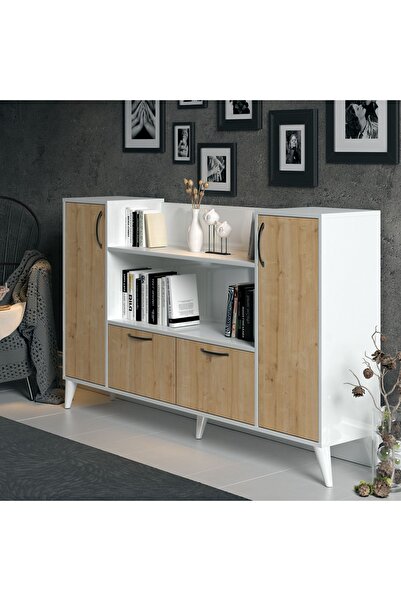 Boyut Mobilya Mares 4 Kapaklı, Dekoratif Kitaplık, Konsol