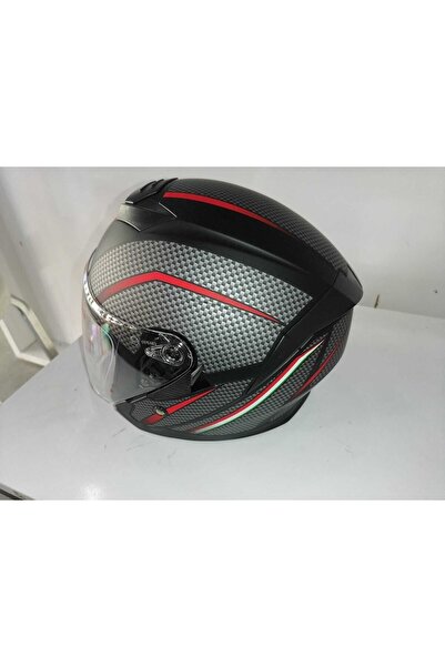 JK20 Jk 526 Güneş Vizörlü Karbon Desen Açık Kask