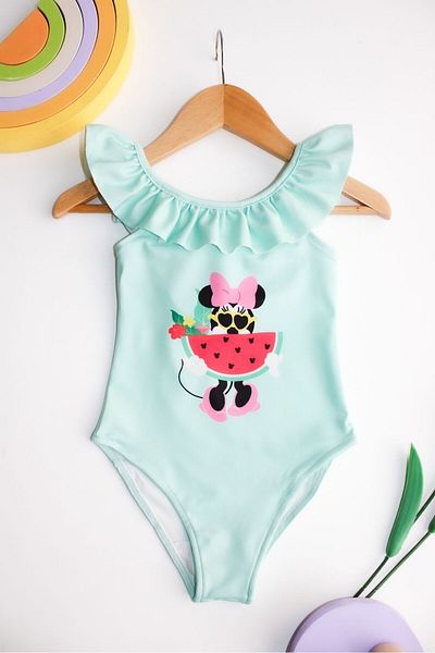 Gadget Gear Costum de baie colorat pentru fete cu bretele - pentru vacanța de vară și cursuri de înot