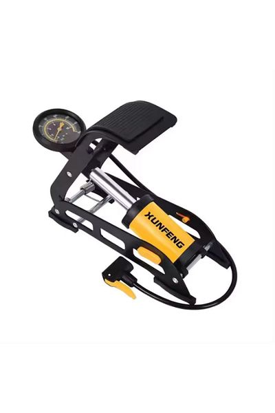 Janissary Thin Piston Vehicle Tire Inflator Foot Pump with Gauge, Soccer Ball, Bicycle and Inflatable Toys