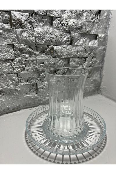 Paşabahçe New?12 Pieces Elysia Tea Set 6 Pieces (54771) Elysia Tea Plate / 6 Pieces (42901) Tea Cup