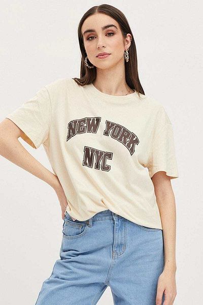 FAVORİST Μπλουζάκι Unisex NYC με στάμπα με κοντό μανίκι