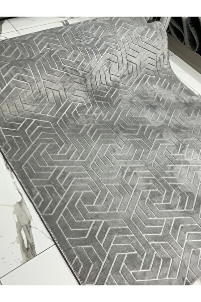 MBA Armoni Gray Lux Cut Embossed Non-Slip Base - Living Room Hallway Kitchen Shape