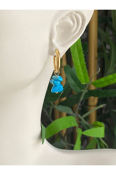 Lucios Stainless Special Design Natural Stone Steel Earrings