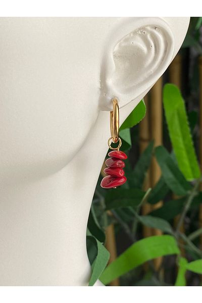 Lucios Stainless Special Design Natural Stone Steel Earrings