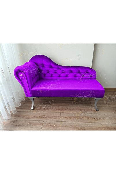 aldagelsin Dekoratif Bihter Koltuk Josefin Puf 130 cm Gümüş Ayak