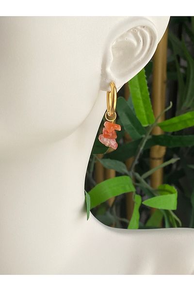 Lucios Stainless Special Design Natural Stone Steel Earrings