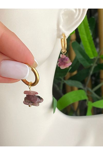 Lucios Stainless Special Design Natural Stone Steel Earrings