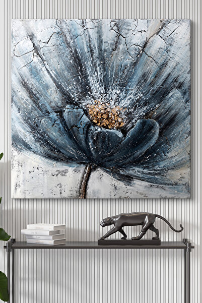 TabloShop Dekoratif Mavi Çiçek Tablosu - Şık Duvar Dekoru