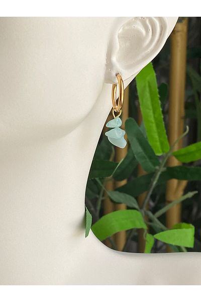Lucios Stainless Special Design Natural Stone Steel Earrings