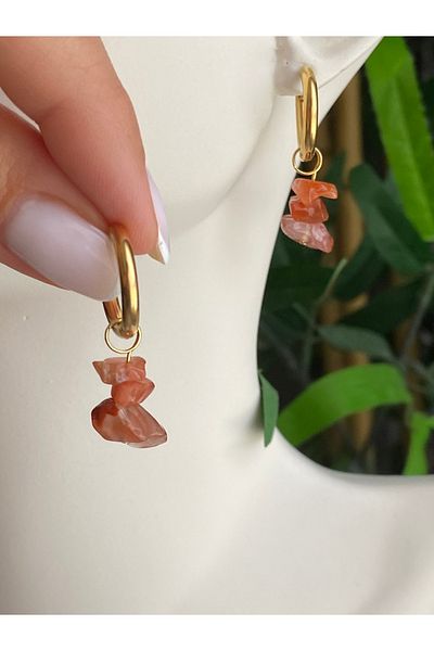 Lucios Stainless Special Design Natural Stone Steel Earrings